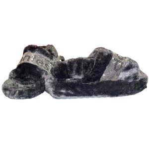 Daisy Fuentes - Faux Fur Black Slippers